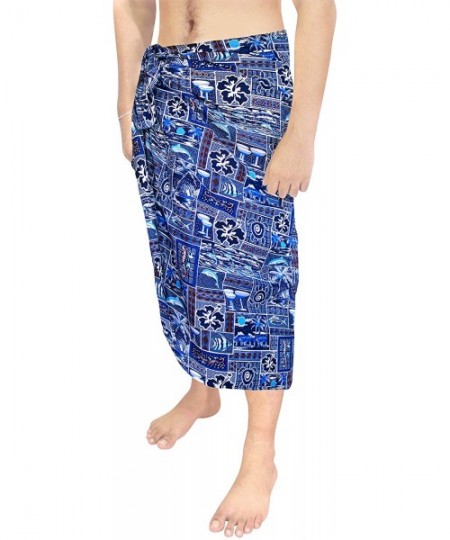 Trunks Women's Sarong Dress Coverup Tie Pareo Beach Wrap Swimsuits Full Long C - Blue_f323 - C511ZDL9XVF