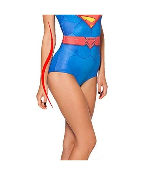 One-Pieces Women's One Piece Swimsuits Digital Print Monokini Shapewear Bathing Suits Tight Stretch Bikini Swimwear Superman ...