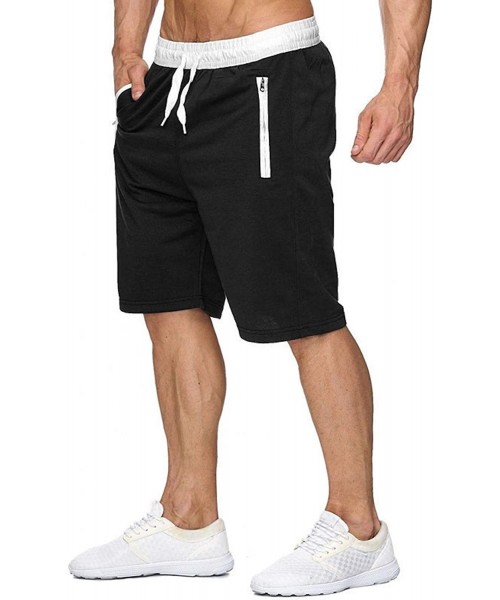 Racing Men Workout Gym Running Shorts Training with Inner Compression Quick Dry - Black-a - C21970G3X4M