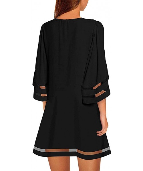 Racing Women Plus Size Dress Cocktail Evening Party Shirt Dress Beach Sundress for Summer Casual Mini Dress - X-black - CB196...