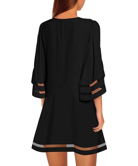 Racing Women Plus Size Dress Cocktail Evening Party Shirt Dress Beach Sundress for Summer Casual Mini Dress - X-black - CB196...