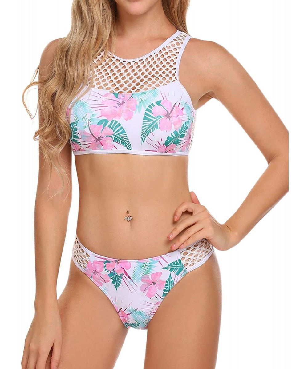 One-Pieces Women's One Piece Bathing Suits Backless Fashion Monokini Zip up Back Swimsuit S-XXL - 48-pink Flower - C018CQ38DOU