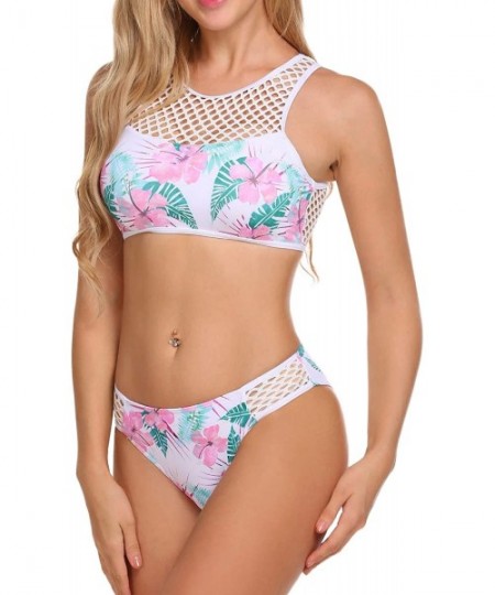 One-Pieces Women's One Piece Bathing Suits Backless Fashion Monokini Zip up Back Swimsuit S-XXL - 48-pink Flower - C018CQ38DOU