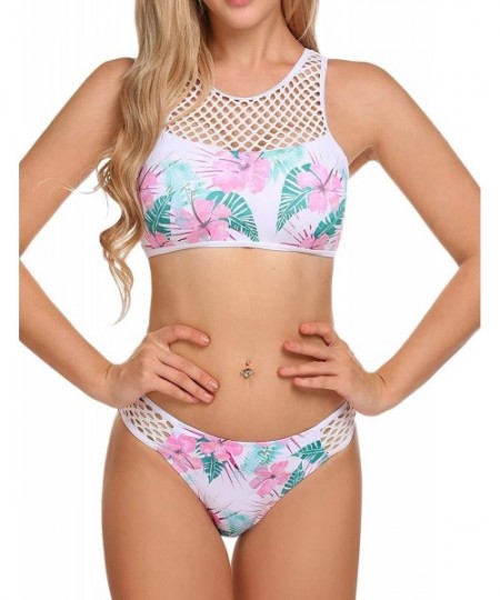 One-Pieces Women's One Piece Bathing Suits Backless Fashion Monokini Zip up Back Swimsuit S-XXL - 48-pink Flower - C018CQ38DOU