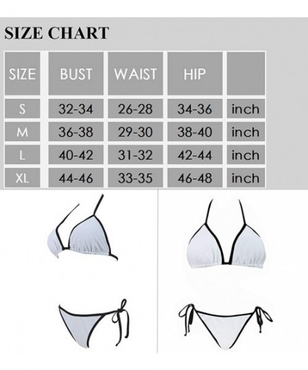 Sets 2Pcs Bikini Set Swimsuits for Women Straps Bathing Suits Halter Top Scrunch Butt Bikini Bottom - White - C518RKZT5WW