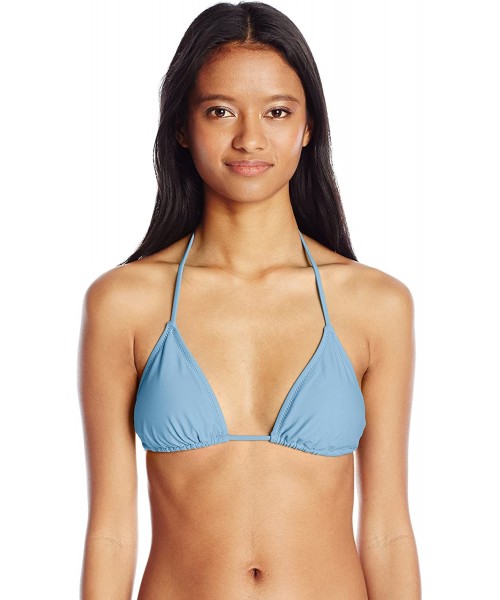 Tops Women's Simply Solid Triangle Halter Swimsuit Bikini Top - Sandy Indigo - CG18CAE6MZX