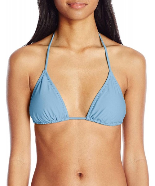 Tops Women's Simply Solid Triangle Halter Swimsuit Bikini Top - Sandy Indigo - CG18CAE6MZX