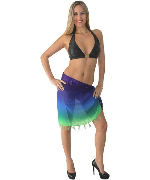 Cover-Ups Shawls Scarves Scarf Women's Swimwear Pareo Beach Cover Up Sarong Wrap Skirts Half Short A - Purple_f502 - CV11FC0HJYP