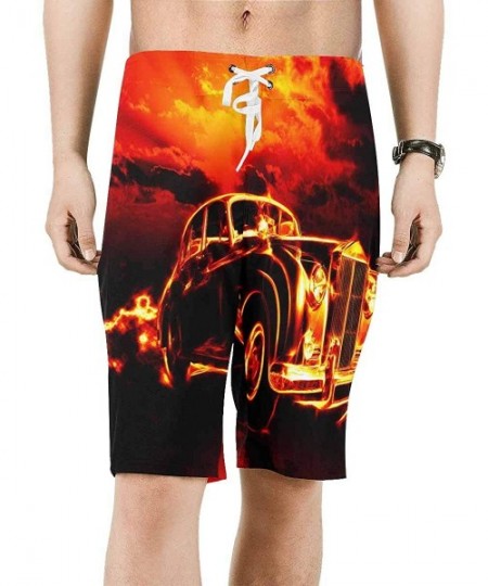 Board Shorts Men's Printed Board Shorts Loose Fit Quick Dry No Mesh Lining - Multi 9 - CS18QNSR70Z