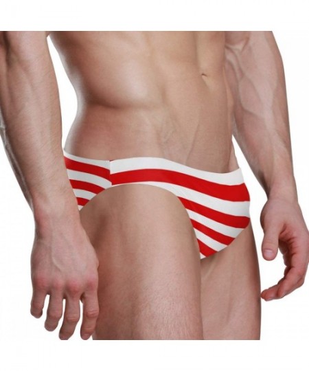 Briefs Red White Stripe Men Sexy Bikini Swimwear Swimsuit S 2060010 - One Color - CT18AZH7GN6