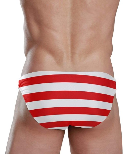 Briefs Red White Stripe Men Sexy Bikini Swimwear Swimsuit S 2060010 - One Color - CT18AZH7GN6