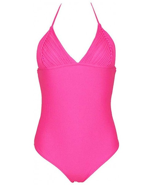 Racing Casual Swimsuits for Womens Swimming Costume Padded Swimsuit Monokini Push Up Bikini Sets Swimwear - G-pink - CN18UENH6RI