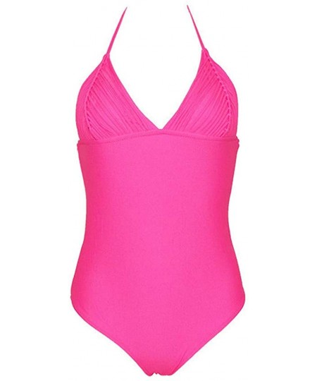 Racing Casual Swimsuits for Womens Swimming Costume Padded Swimsuit Monokini Push Up Bikini Sets Swimwear - G-pink - CN18UENH6RI