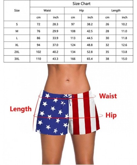 Board Shorts Women's Quick Dry Mid Waistband Swim Beach Board Shorts with Tankini Bottom Inner Lining - Us Flag - CD193N4ZMCC