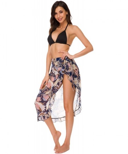 Cover-Ups Women's Sarong Swimsuit Cover Up Summer Beach Wrap Skirt Swimwear Bikini Cover-ups - 1 - CQ18S4AUHML