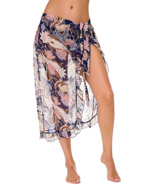 Cover-Ups Women's Sarong Swimsuit Cover Up Summer Beach Wrap Skirt Swimwear Bikini Cover-ups - 1 - CQ18S4AUHML