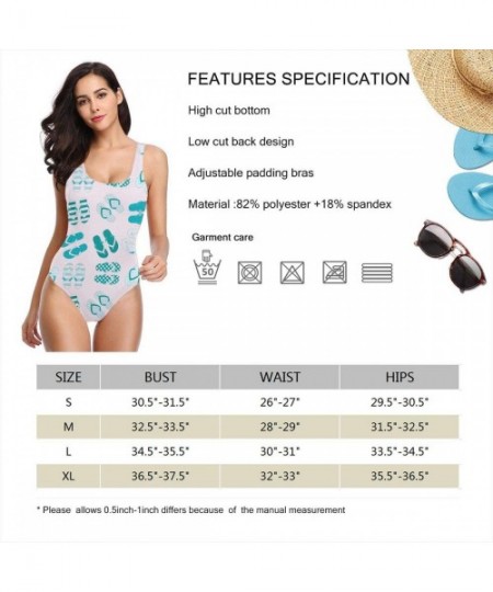 Racing Women's One Pieces Swimsuits Flip Flops Printed Beach Suits with Soft Cup - Color_4 - CT18SU0SNND