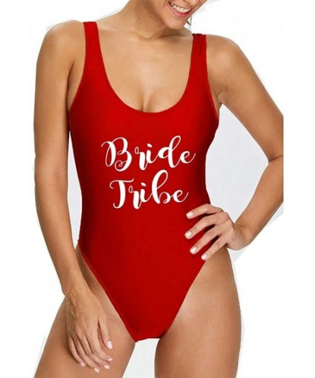 One-Pieces Birde One Piece Swimsuit Swimwear Monokini Bathing Suit Sexy Flouncing High Cut Backless Bridesmaid Gift - Bridetr...