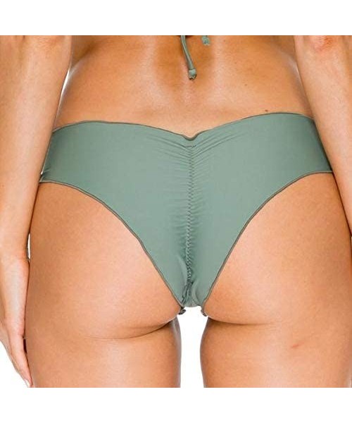 Tankinis Women's Cosita Buena Wavey Brazilian Ruched Back Bikini Bottom - Army - CZ187LLY89R