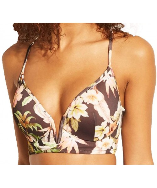 Tops Women's Dream Lightly Lined Wire Bikini Top - Gray Floral - C118XXXNGWS