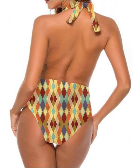 Cover-Ups Custom Cute Swimwear Yellow and Blue- Retro Tile Pattern Very Unique and So Cute - Multi 24 - CC19D6G0D67