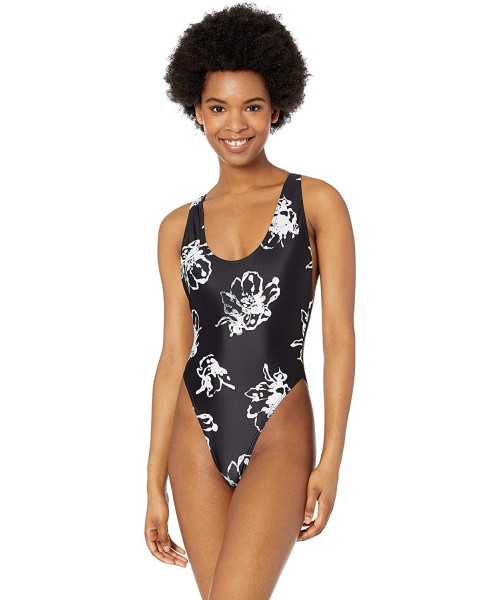 One-Pieces Women's Sage Vaughn Floral One Piece Swimsuit - Black - CQ18EQQ7235