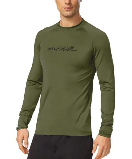 Rash Guards Men's Long Sleeve Rashguard Sun Protective Swim Shirt UPF 50+ - Green - CV196IKSTHU