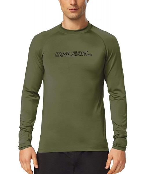 Rash Guards Men's Long Sleeve Rashguard Sun Protective Swim Shirt UPF 50+ - Green - CV196IKSTHU