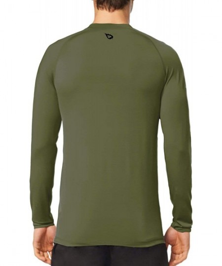 Rash Guards Men's Long Sleeve Rashguard Sun Protective Swim Shirt UPF 50+ - Green - CV196IKSTHU