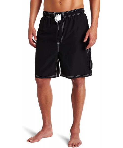 Trunks Men's Barracuda Swim Trunks (Regular & Extended Sizes) - Black - CY115R0U9XN