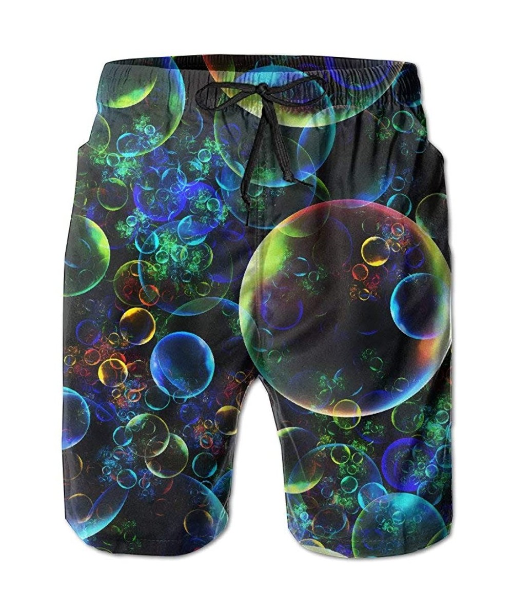 Board Shorts Prismatic Bubble Fractal Men's Holiday Beach Summer Drawstrings Surf Board Short Swim Trunks Cargo Shorts - CI18...