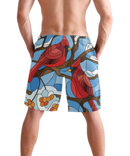 Racing Mens Swim Trunks Skull Cacti Cactus Beach Board Shorts - Northern Cardinal Bird - CH18NX9W0HZ