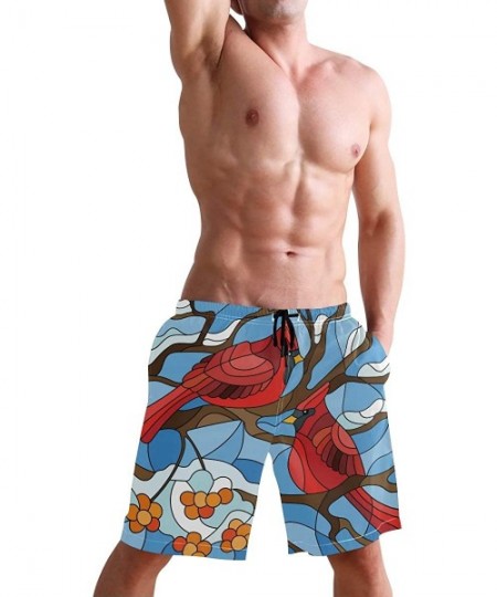 Racing Mens Swim Trunks Skull Cacti Cactus Beach Board Shorts - Northern Cardinal Bird - CH18NX9W0HZ