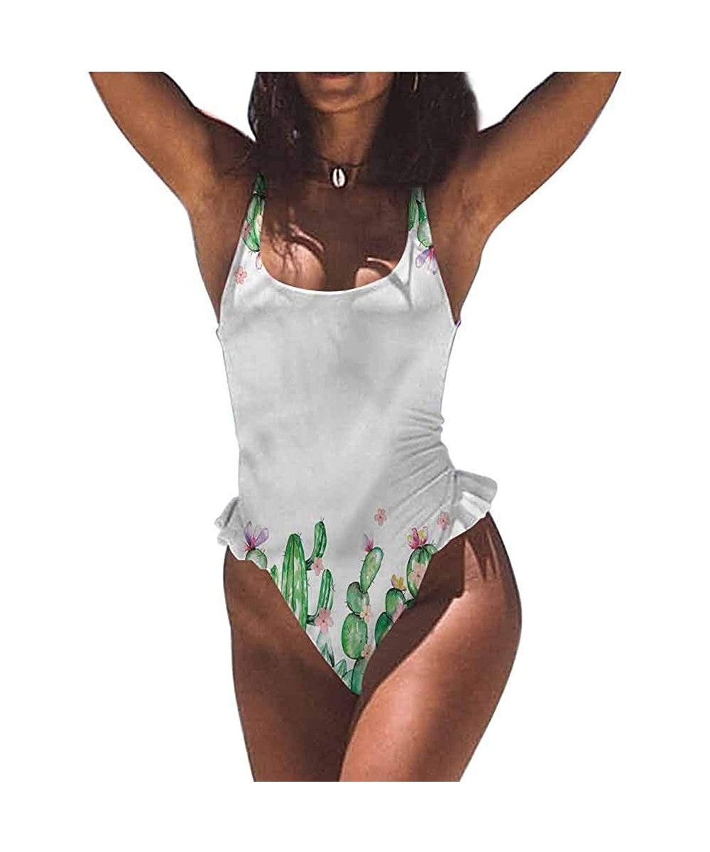 Bottoms Bathing Suit Cactus- Succulents Plants Frame Complexion - Multi 06-one-piece Swimsuit - CT19E7E4GNA