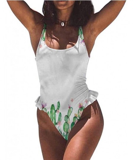 Bottoms Bathing Suit Cactus- Succulents Plants Frame Complexion - Multi 06-one-piece Swimsuit - CT19E7E4GNA