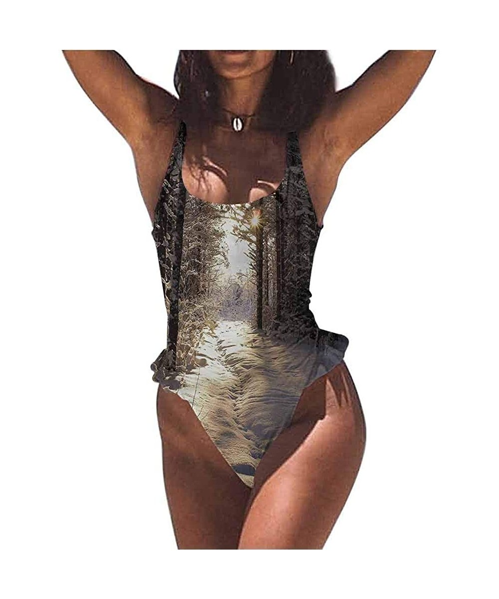 Bottoms Stunning Bathing Suit Winter- Christmas Houses Sea for Beach/Hiking Activities - Multi 04-one-piece Swimsuit - CX19E7...