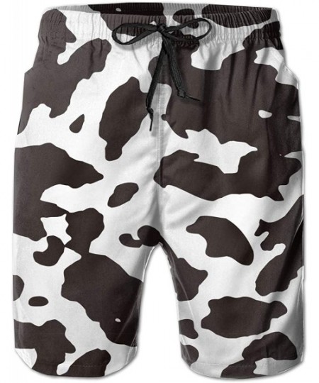 Board Shorts Quick Dry Casual Men Beach Shorts Swim Trunks Half Pants (Cows) - Cow Spot - C618SHWQK08