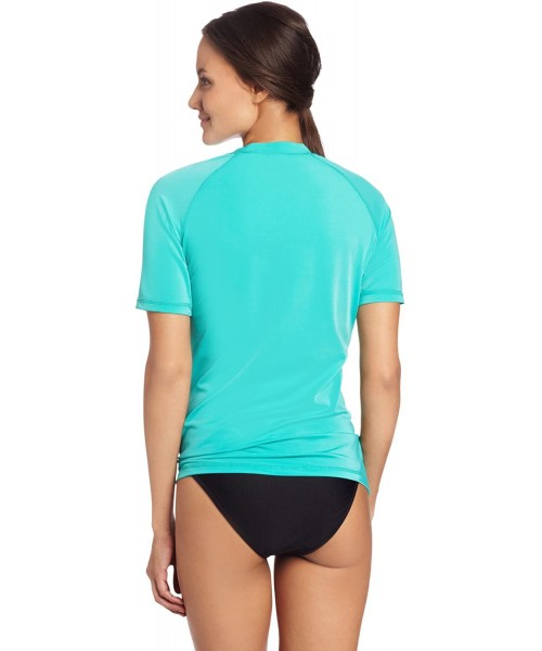 Rash Guards Women's Breeze UPF 50+ Short Sleeved Active Rashguard & Workout Top - Breeze Lagoon - CY11BCCUWMD