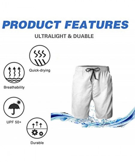 Board Shorts Men's Adjustable Drawstring Elastic Waist Swim Trunks Beach Shorts - Blue Sea Dolphins - CP19CKUTMZ0