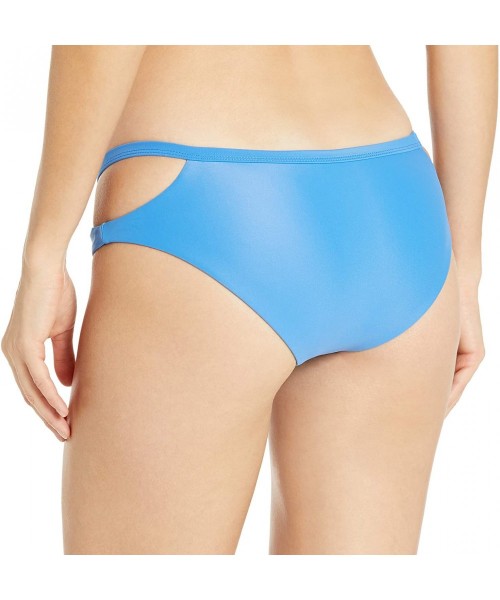 Bottoms Women's Solid Medium Bikini Bottom - Cerulean - C112MH3D0WT