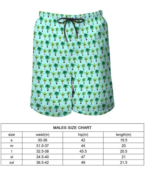 Board Shorts Men Quick Dry Swim Trunks Breathable Beach Board Shorts with Mesh Lining - Paradise Palm Tree - C3199SCTA02