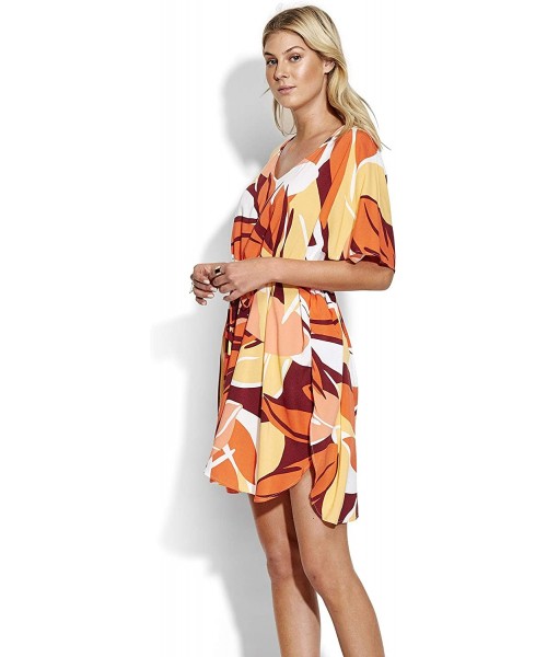 Cover-Ups Women's Cut Copy Kaftan - Tangelo - CR18QWCUWTC