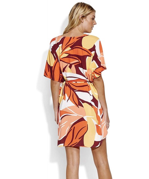 Cover-Ups Women's Cut Copy Kaftan - Tangelo - CR18QWCUWTC