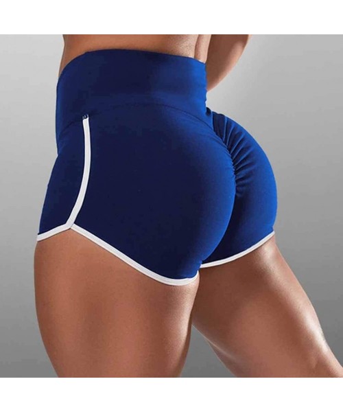 Sets Yoga Pants Skinny Short Trouser Women Summer Sports Pants Large Size Fashion Pants - Blue - CC198R008T4