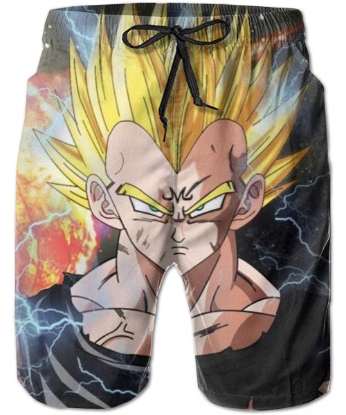 Board Shorts Anime Anime Vegeta Men's Surf Beach Shorts-Short Trunks Boardshorts for Swim-Beach. - C619DATYWUZ