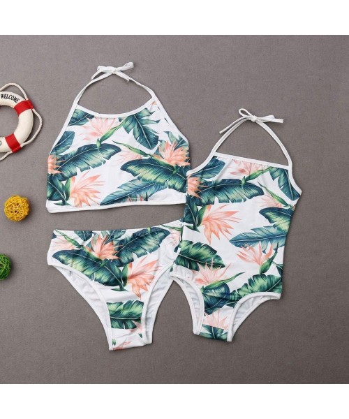 Racing Family Matching Clothing Daddy&Boy Swimsuit Mommy&Girl Leaf Cactus Floral Bathing Trunk Beachwear Bikini Monokini Gree...