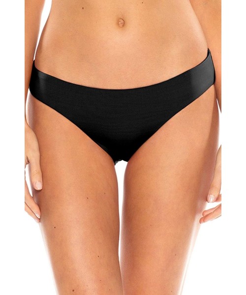 Bottoms Women's Jungle Kat Reversible Hipster Bikini Bottom - Black - C618THYXYND