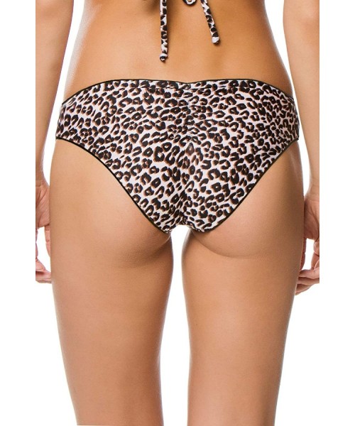 Bottoms Women's Jungle Kat Reversible Hipster Bikini Bottom - Black - C618THYXYND