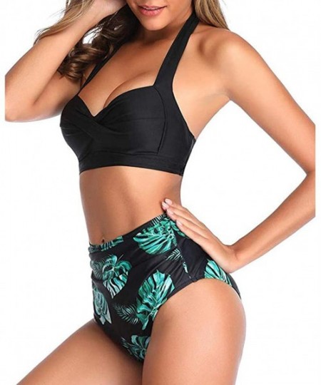 Tankinis Two Pieces Push-Up Padd Overlay Sunflower Print Bikini Stripe Bathing Suits Swimwear Beachwear Set - Gn1 - CB196ASI76S