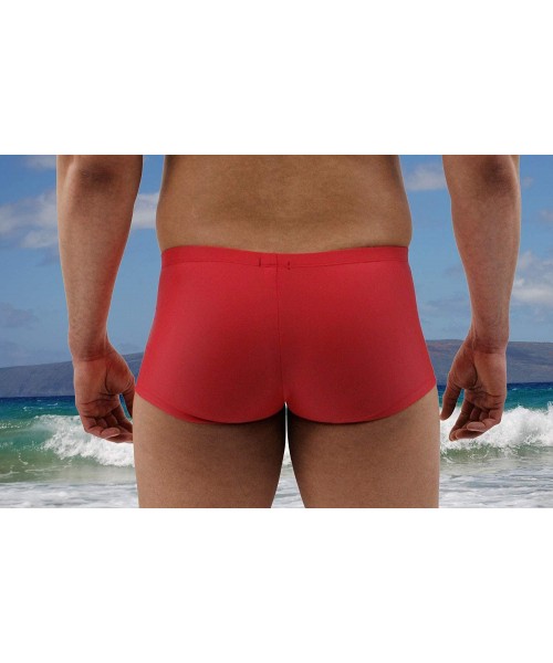 Briefs Sexy Men' Side Zip Swimsuit- Sexy Mens Swimwear - Red - C711KK6B073